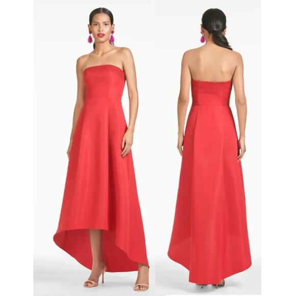 NWT Sachin & Babi Blake Strapless Embellished Faille Evening Gown Cherry Red 4 - Picture 1 of 6